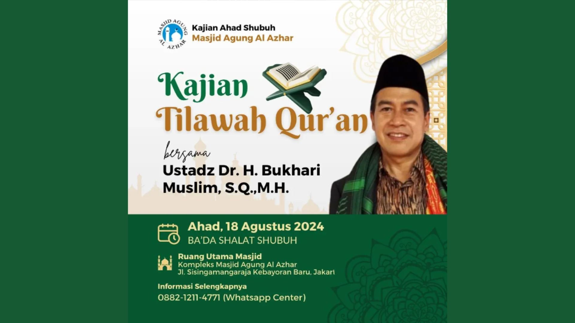 Kajian Ahad Shubuh, 18 Agustus 2024 ba'da Shalat Shubuh