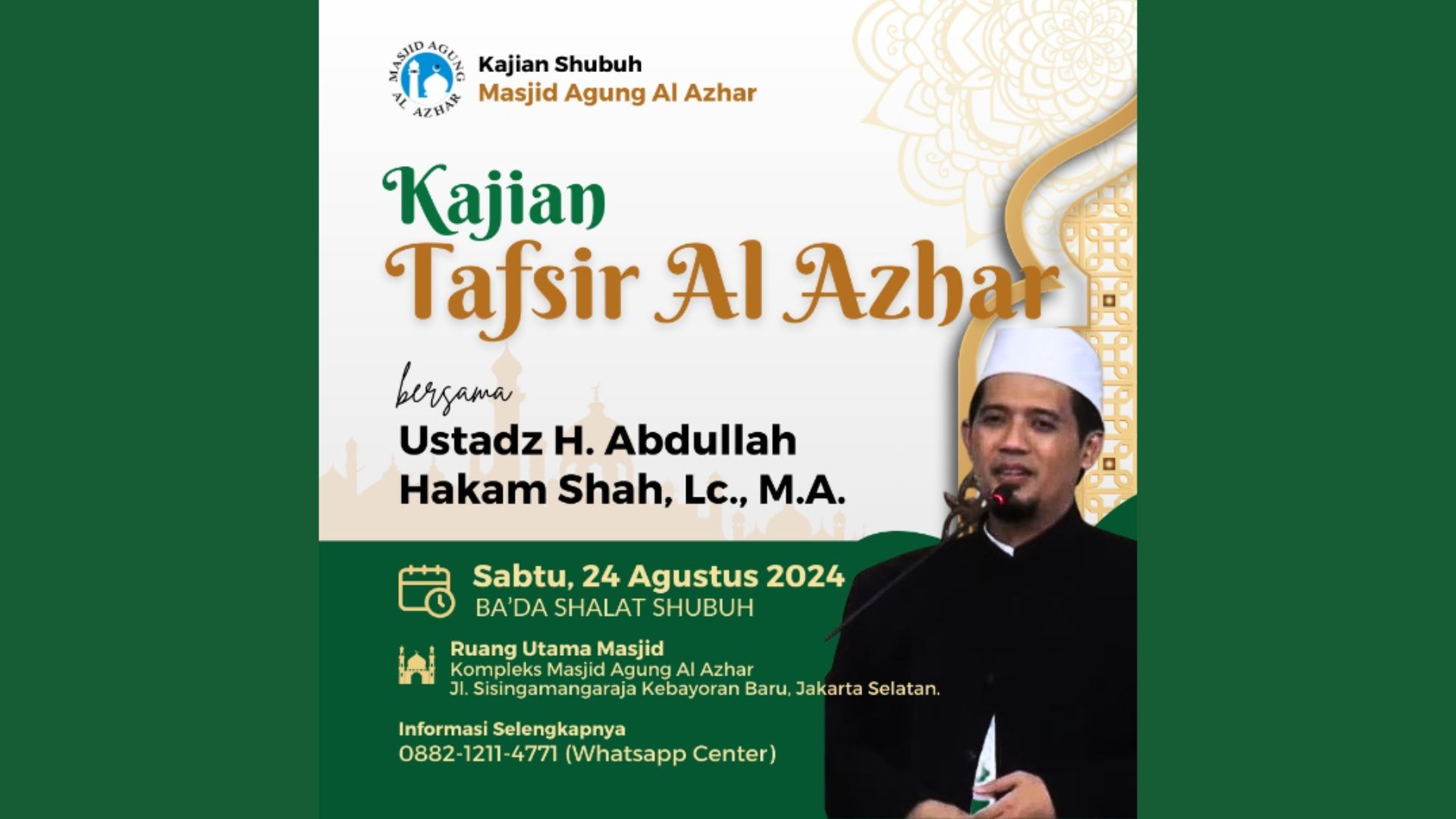 Kajian Sabtu Shubuh, 24 Agustus 2024 ba'da Shalat Shubuh