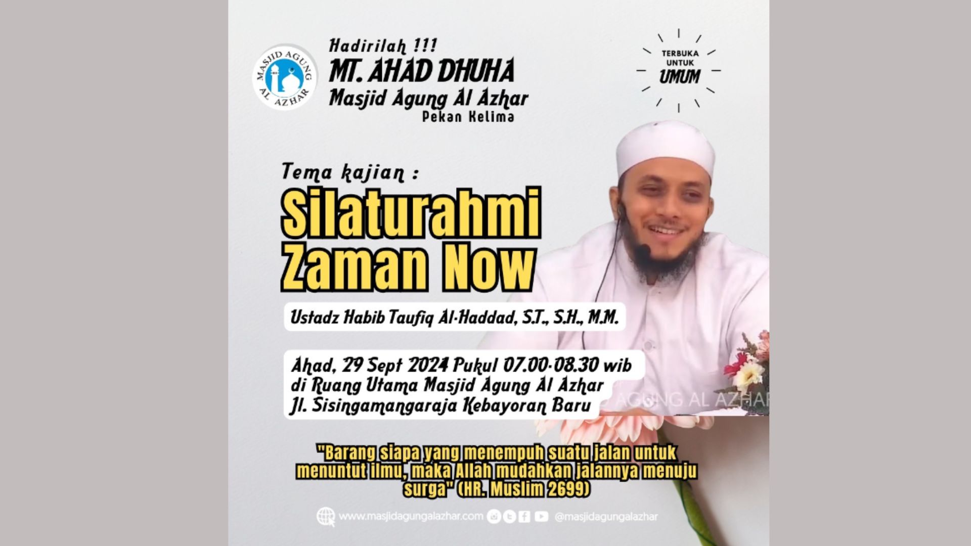 Majelis Taklim Ahad Dhuha, 29 September 2024 